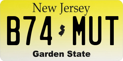 NJ license plate B74MUT