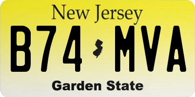 NJ license plate B74MVA
