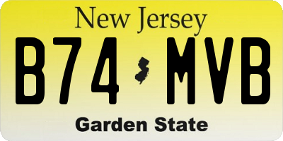 NJ license plate B74MVB