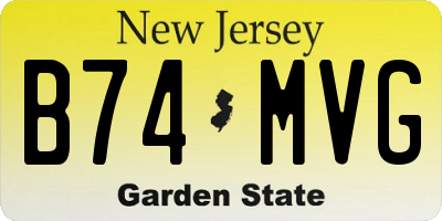 NJ license plate B74MVG