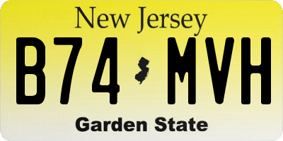 NJ license plate B74MVH