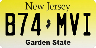 NJ license plate B74MVI