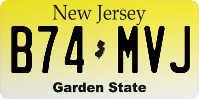 NJ license plate B74MVJ