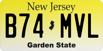 NJ license plate B74MVL