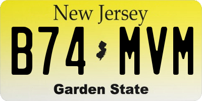 NJ license plate B74MVM