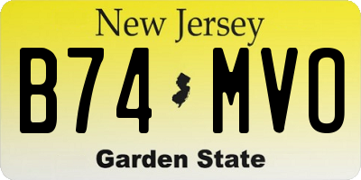NJ license plate B74MVO