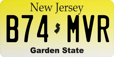 NJ license plate B74MVR