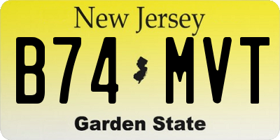 NJ license plate B74MVT
