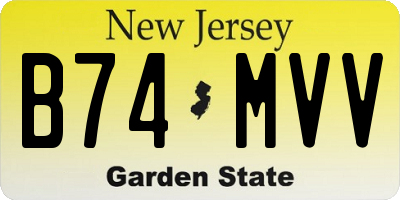 NJ license plate B74MVV