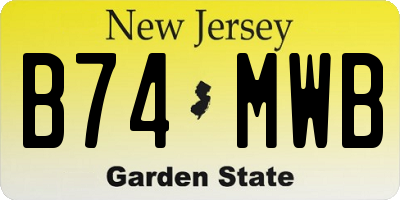 NJ license plate B74MWB