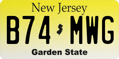 NJ license plate B74MWG