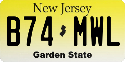 NJ license plate B74MWL