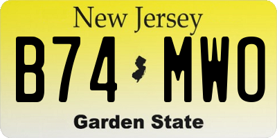 NJ license plate B74MWO