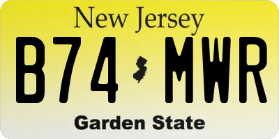 NJ license plate B74MWR