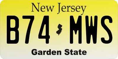 NJ license plate B74MWS