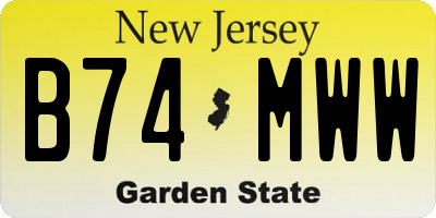 NJ license plate B74MWW