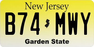 NJ license plate B74MWY
