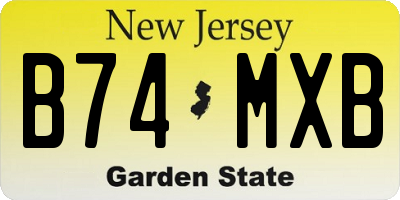 NJ license plate B74MXB
