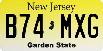 NJ license plate B74MXG