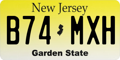 NJ license plate B74MXH
