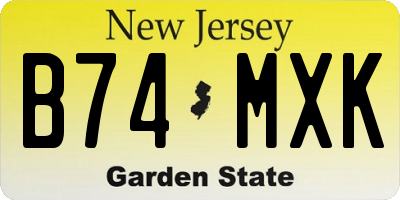 NJ license plate B74MXK