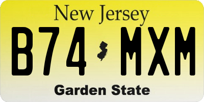 NJ license plate B74MXM