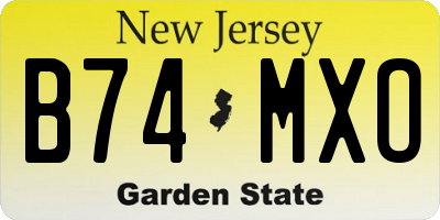NJ license plate B74MXO