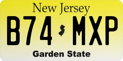 NJ license plate B74MXP