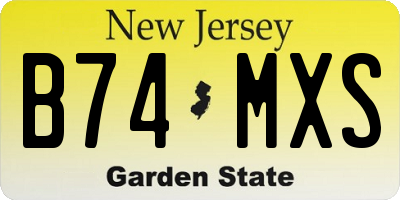 NJ license plate B74MXS