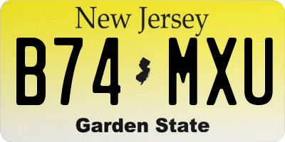 NJ license plate B74MXU