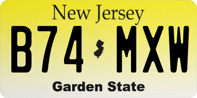 NJ license plate B74MXW