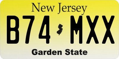 NJ license plate B74MXX