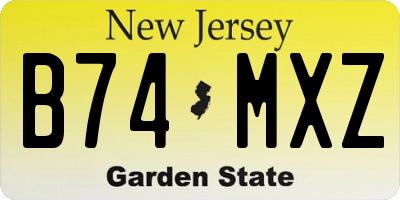 NJ license plate B74MXZ