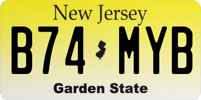 NJ license plate B74MYB
