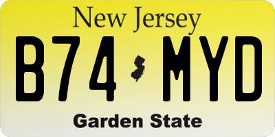 NJ license plate B74MYD