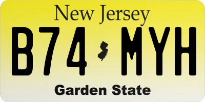 NJ license plate B74MYH