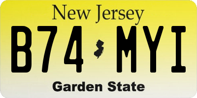 NJ license plate B74MYI