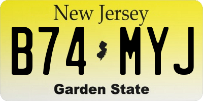 NJ license plate B74MYJ