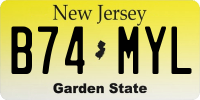 NJ license plate B74MYL