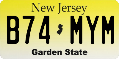 NJ license plate B74MYM