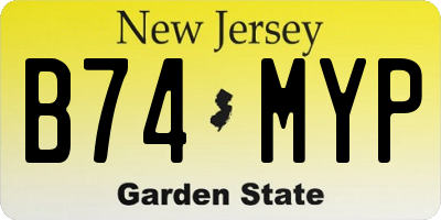 NJ license plate B74MYP