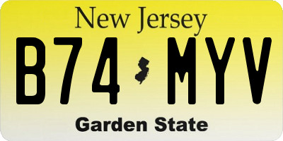NJ license plate B74MYV
