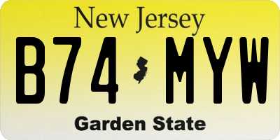 NJ license plate B74MYW