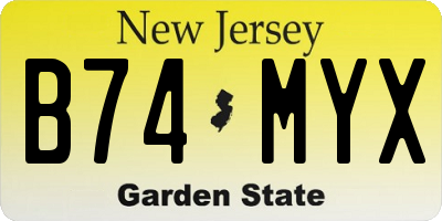 NJ license plate B74MYX