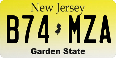 NJ license plate B74MZA