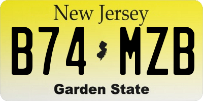 NJ license plate B74MZB
