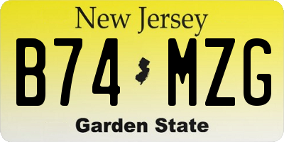 NJ license plate B74MZG