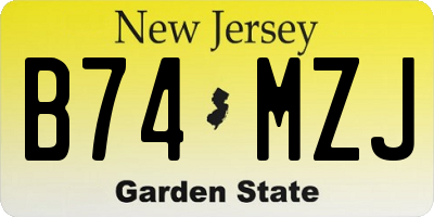 NJ license plate B74MZJ