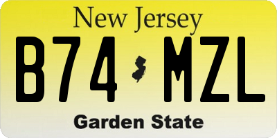 NJ license plate B74MZL