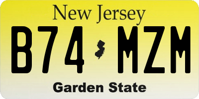 NJ license plate B74MZM
